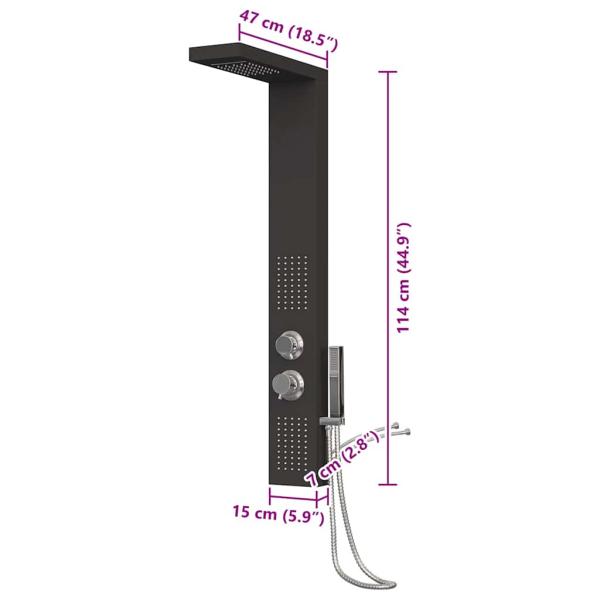 Duschpaneel-System Aluminium Schwarz