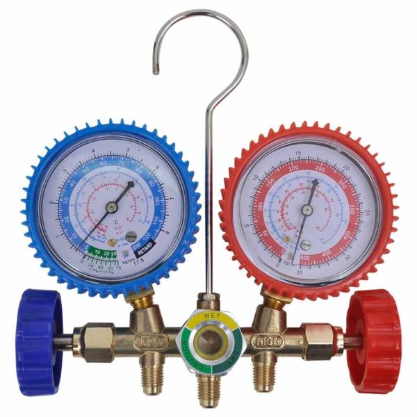 Vakuumpumpe mit 2-Wege-Verteiler-Manometer Set für Klimaanlagen