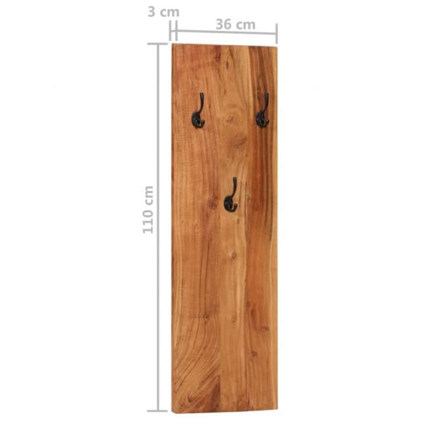 Wandgarderoben 2 Stk. 36x3x110 cm Massivholz Akazie