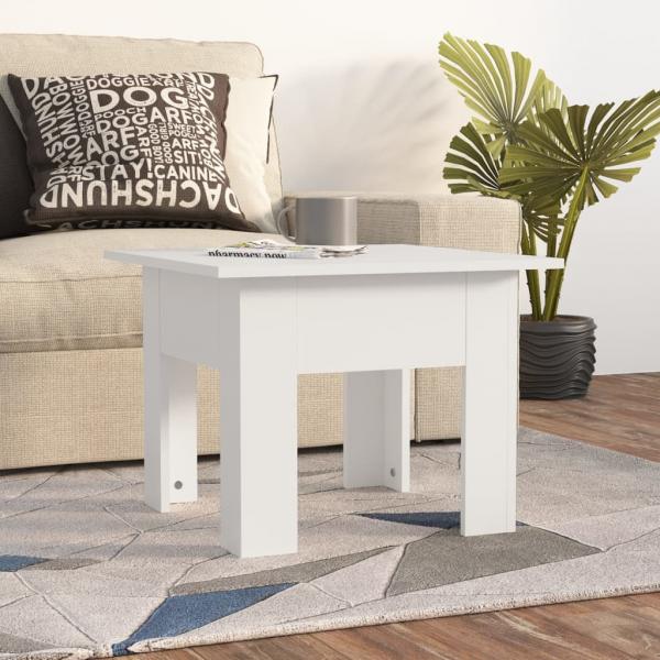 ARDEBO.de - Couchtisch Weiß 55x55x42 cm Holzwerkstoff