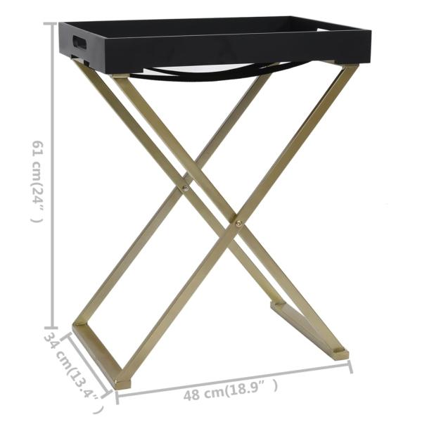 ARDEBO.de - Klapptisch Golden und Schwarz 48x34x61 cm MDF