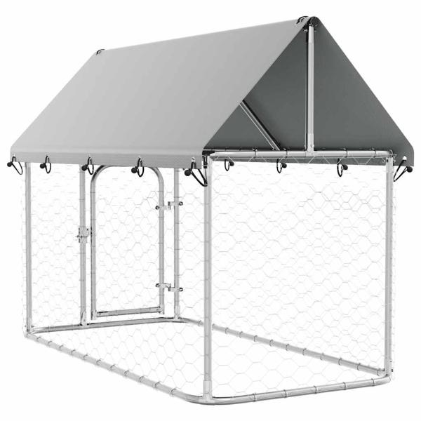 Outdoor-Hundezwinger mit Dach 200x100x150 cm