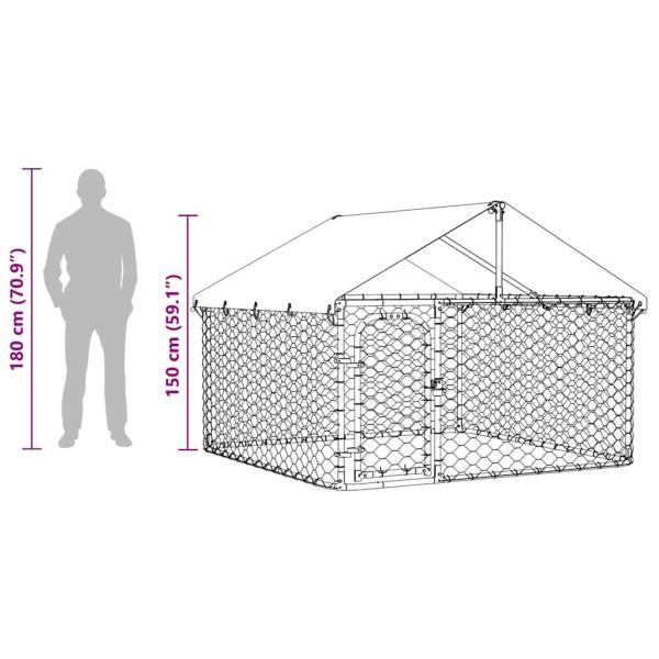Outdoor-Hundezwinger mit Dach 200x200x150 cm
