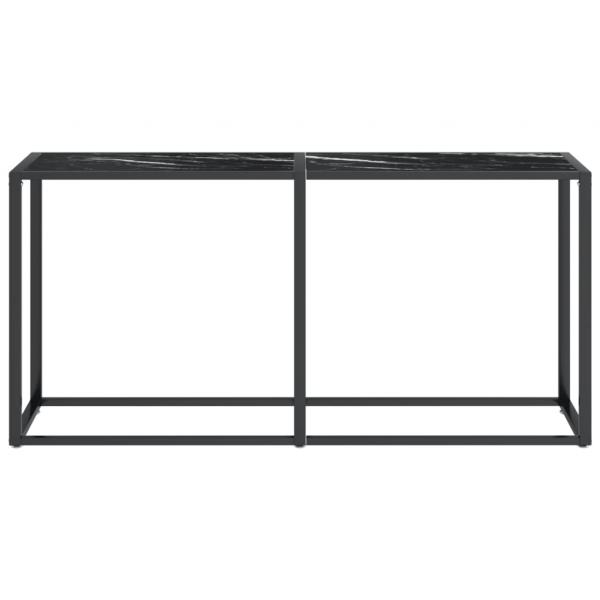 Konsolentisch Schwarz Marmor-Optik 160x35x75,5 cm Hartglas