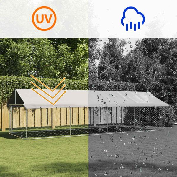 Outdoor-Hundezwinger mit Dach 600x200x150 cm