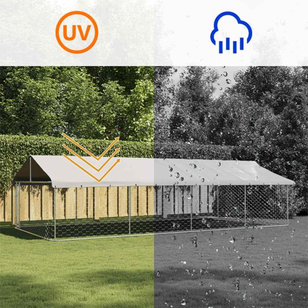 Outdoor-Hundezwinger mit Dach 600x300x150 cm