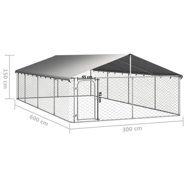 Outdoor-Hundezwinger mit Dach 600x300x150 cm