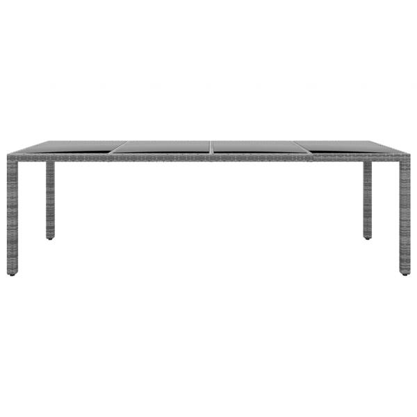 Gartentisch 250x100x75 cm Hartglas und Poly Rattan Grau