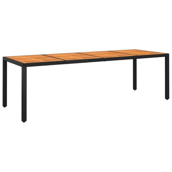 ARDEBO.de - Gartentisch 250x100x75 cm Akazienholz und Poly Rattan Schwarz