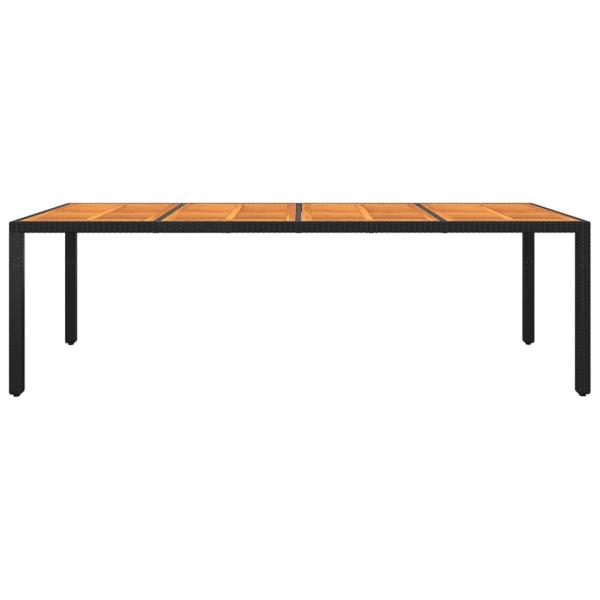 Gartentisch 250x100x75 cm Akazienholz und Poly Rattan Schwarz