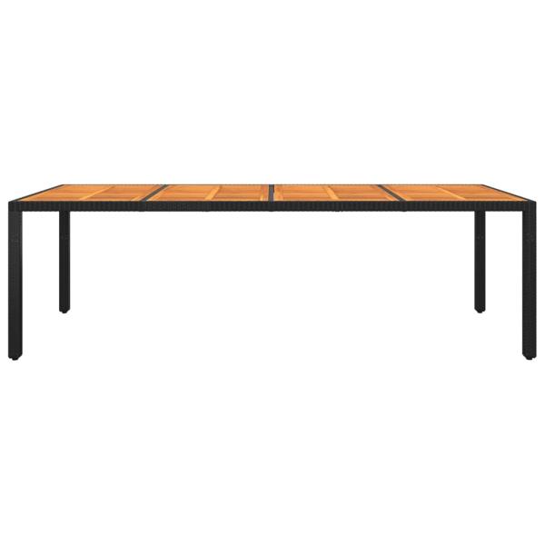 Gartentisch 250x100x75 cm Akazienholz und Poly Rattan Schwarz
