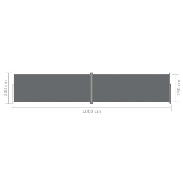 Seitenmarkise Ausziehbar Anthrazit 200x1000 cm