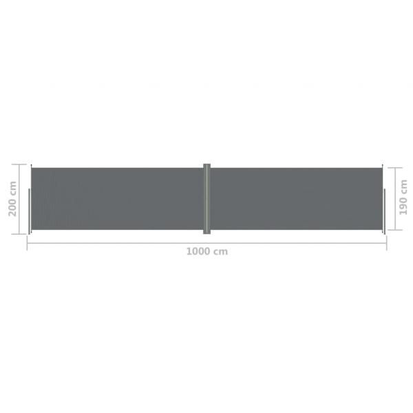 Seitenmarkise Ausziehbar Anthrazit 200x1000 cm