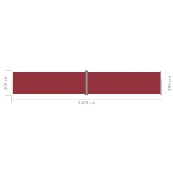 Seitenmarkise Ausziehbar Rot 200x1200 cm
