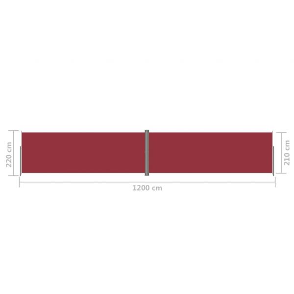 Seitenmarkise Ausziehbar Rot 220x1200 cm