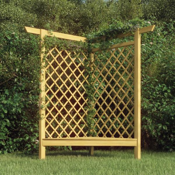 ARDEBO.de - Eckpergola mit Bank 166x81x174 cm Kiefernholz Imprägniert  