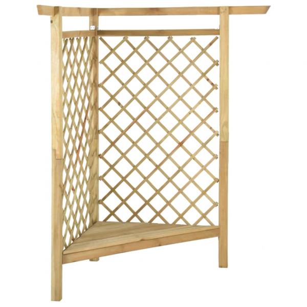 Eckpergola mit Bank 166x81x174 cm Kiefernholz Imprägniert  