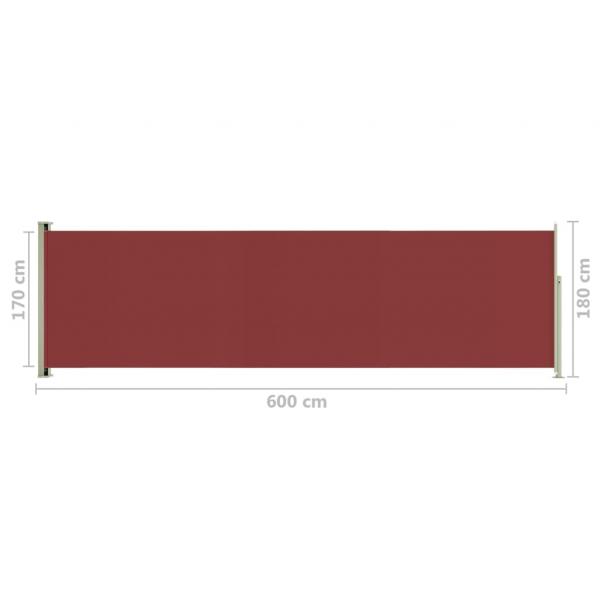 Seitenmarkise Ausziehbar 180x600 cm Rot