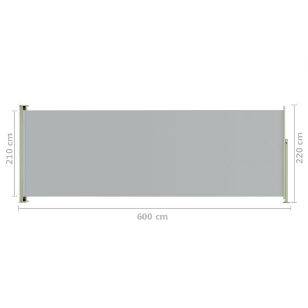 Seitenmarkise Ausziehbar 220x600 cm Grau