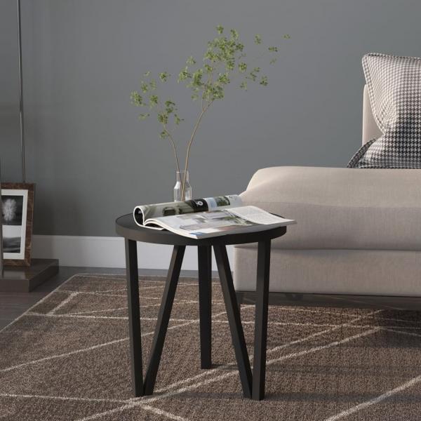 ARDEBO.de - Beistelltisch Schwarz Ø35 cm MDF