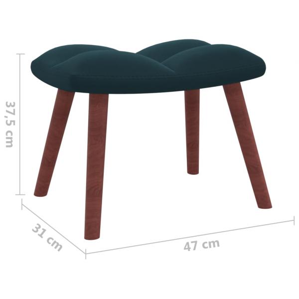Schaukelstuhl mit Hocker Samt Blau