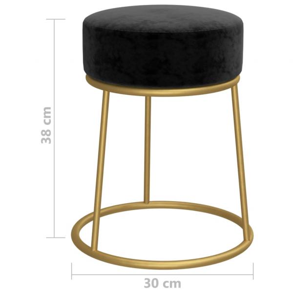 Runder Hocker Schwarz Samt