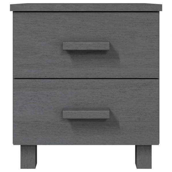 Nachttisch HAMAR Dunkelgrau 40x35x44,5 cm Massivholz Kiefer