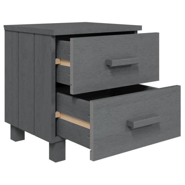Nachttisch HAMAR Dunkelgrau 40x35x44,5 cm Massivholz Kiefer