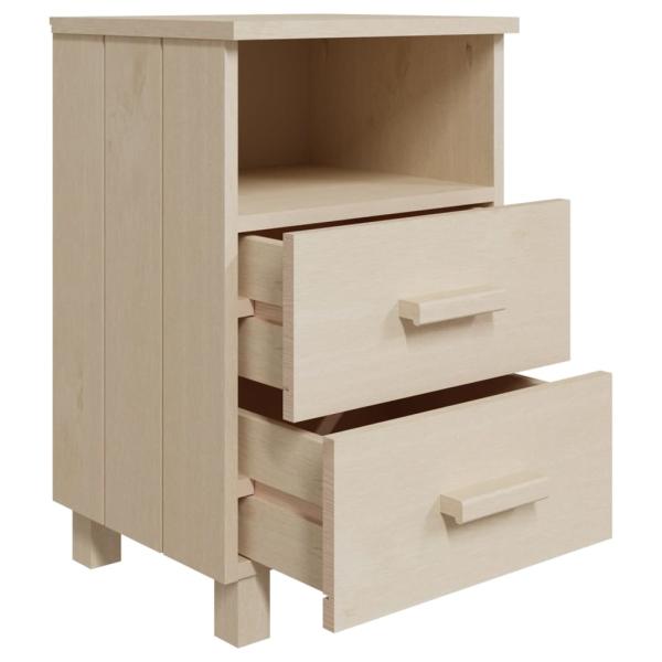 ARDEBO.de - Nachttisch HAMAR Honigbraun 40x35x62 cm Massivholz Kiefer