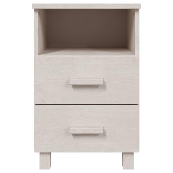 Nachttische HAMAR 2 Stk. Weiß 40x35x62 cm Massivholz