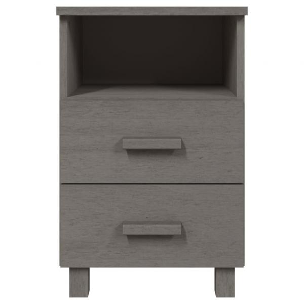 Nachttische HAMAR 2 Stk. Hellgrau 40x35x62 cm Massivholz