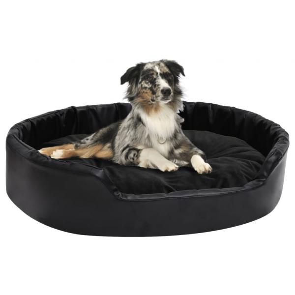 ARDEBO.de - Hundebett Schwarz 90x79x20 cm Plüsch und Kunstleder
