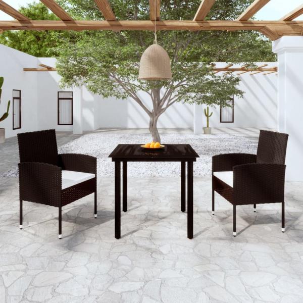 ARDEBO.de - 3-tlg. Garten-Essgruppe Schwarz
