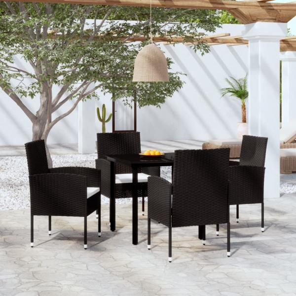 ARDEBO.de - 5-tlg. Garten-Essgruppe Schwarz