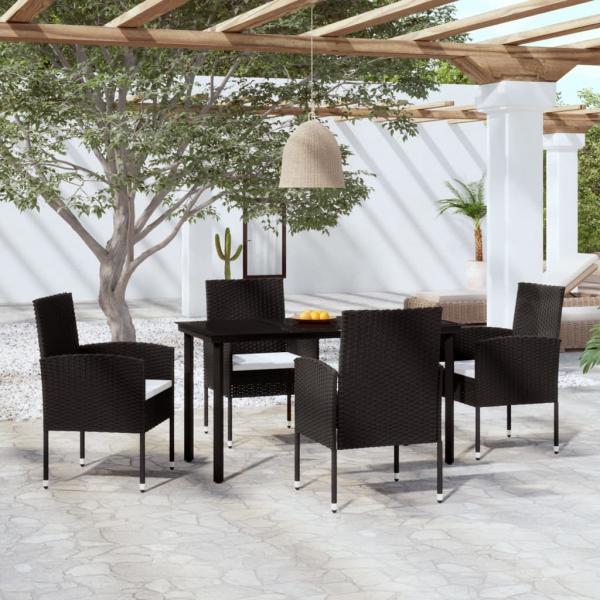 ARDEBO.de - 5-tlg. Garten-Essgruppe Schwarz