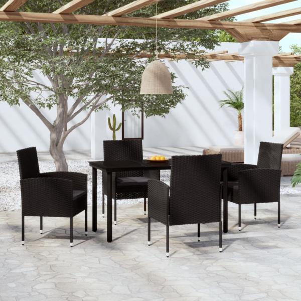 ARDEBO.de - 5-tlg. Garten-Essgruppe Schwarz