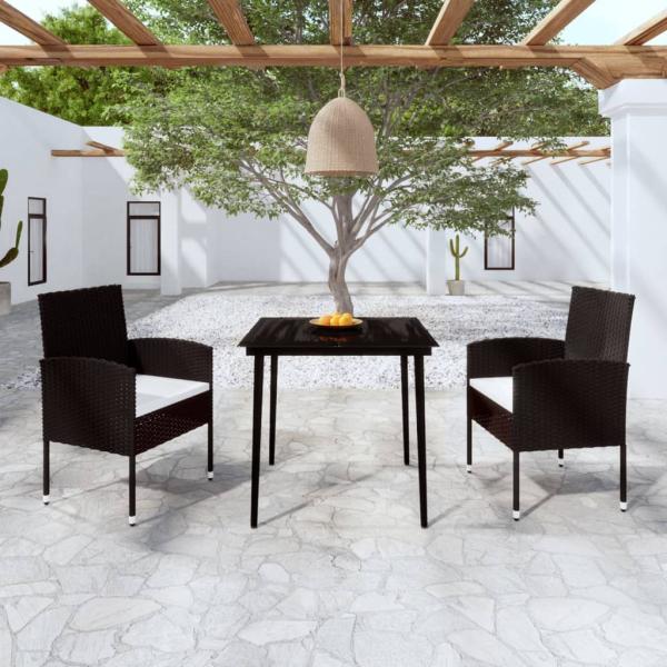ARDEBO.de - 3-tlg. Garten-Essgruppe Schwarz