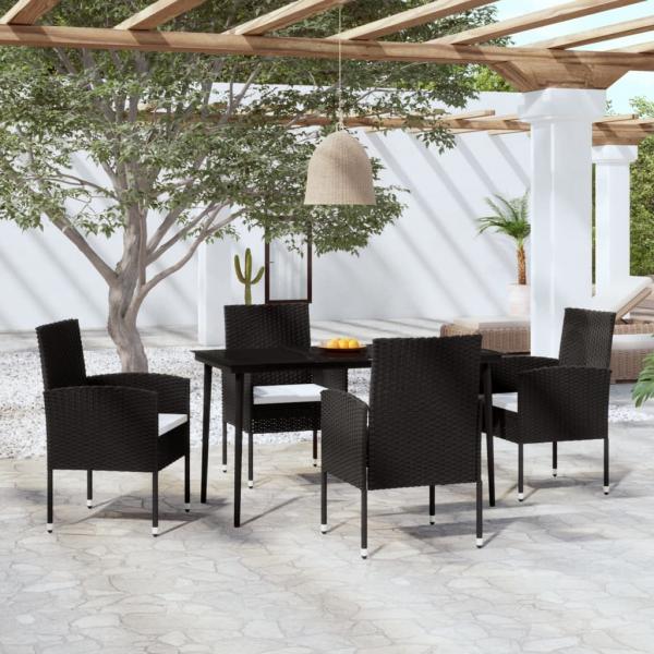 ARDEBO.de - 5-tlg. Garten-Essgruppe Schwarz