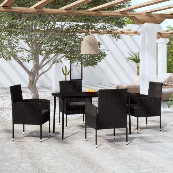 ARDEBO.de - 5-tlg. Garten-Essgruppe Schwarz