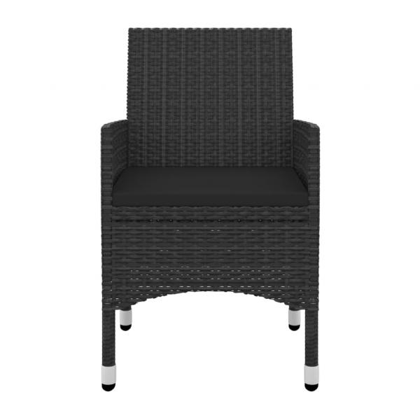 3-tlg. Garten-Essgruppe mit Auflagen Poly Rattan und Glas