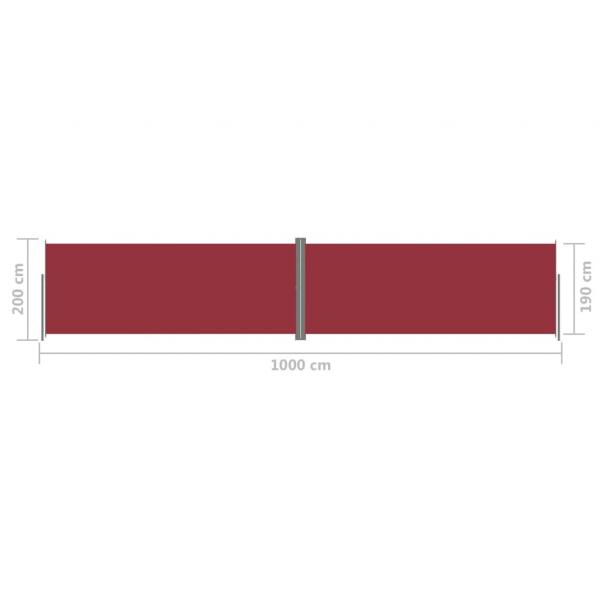 Seitenmarkise Ausziehbar Rot 200x1000 cm