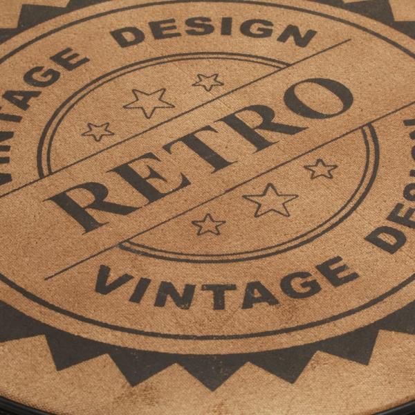 ARDEBO.de - Barhocker mit Canvas-Aufdruck 2 Stk. Braun Schwarz Ziegenleder