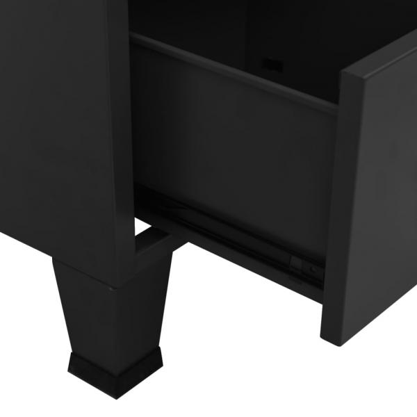 Lagerschrank Industrial Schwarz 70x40x115 cm Metall