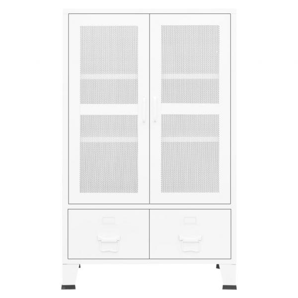 Lagerschrank Industrial Weiß 70x40x115 cm Metall