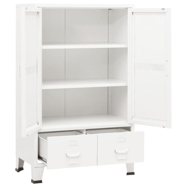 Lagerschrank Industrial Weiß 70x40x115 cm Metall