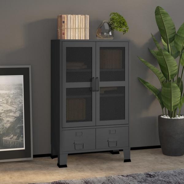 ARDEBO.de - Lagerschrank Industrial Anthrazit 70x40x115 cm Metall