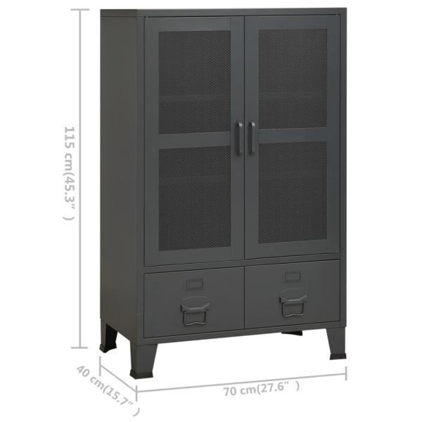 Lagerschrank Industrial Anthrazit 70x40x115 cm Metall
