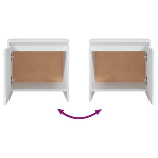 Nachttische 2 Stk. Weiß 45x34x44,5 cm Holzwerkstoff