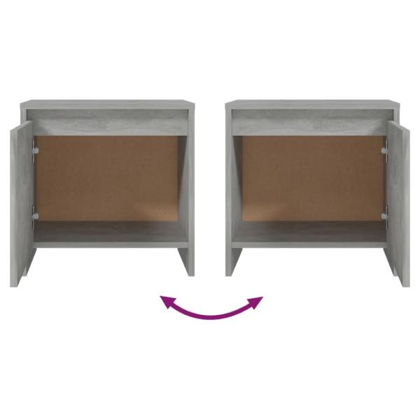 Nachttische 2 Stk. Betongrau 45x34x44,5 cm Holzwerkstoff