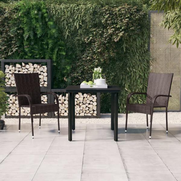 ARDEBO.de - 3-tlg. Garten-Essgruppe Braun und Schwarz